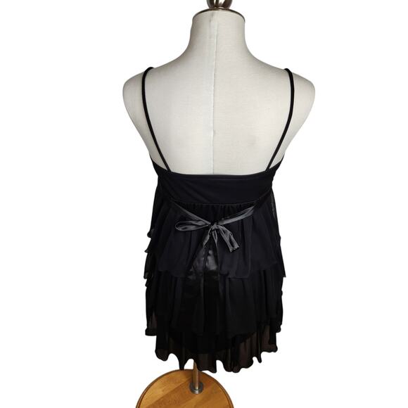 City Triangles Y2K Black Tiered Ruffled Mini‎ Dress Women's Large - Picture 6 of 12